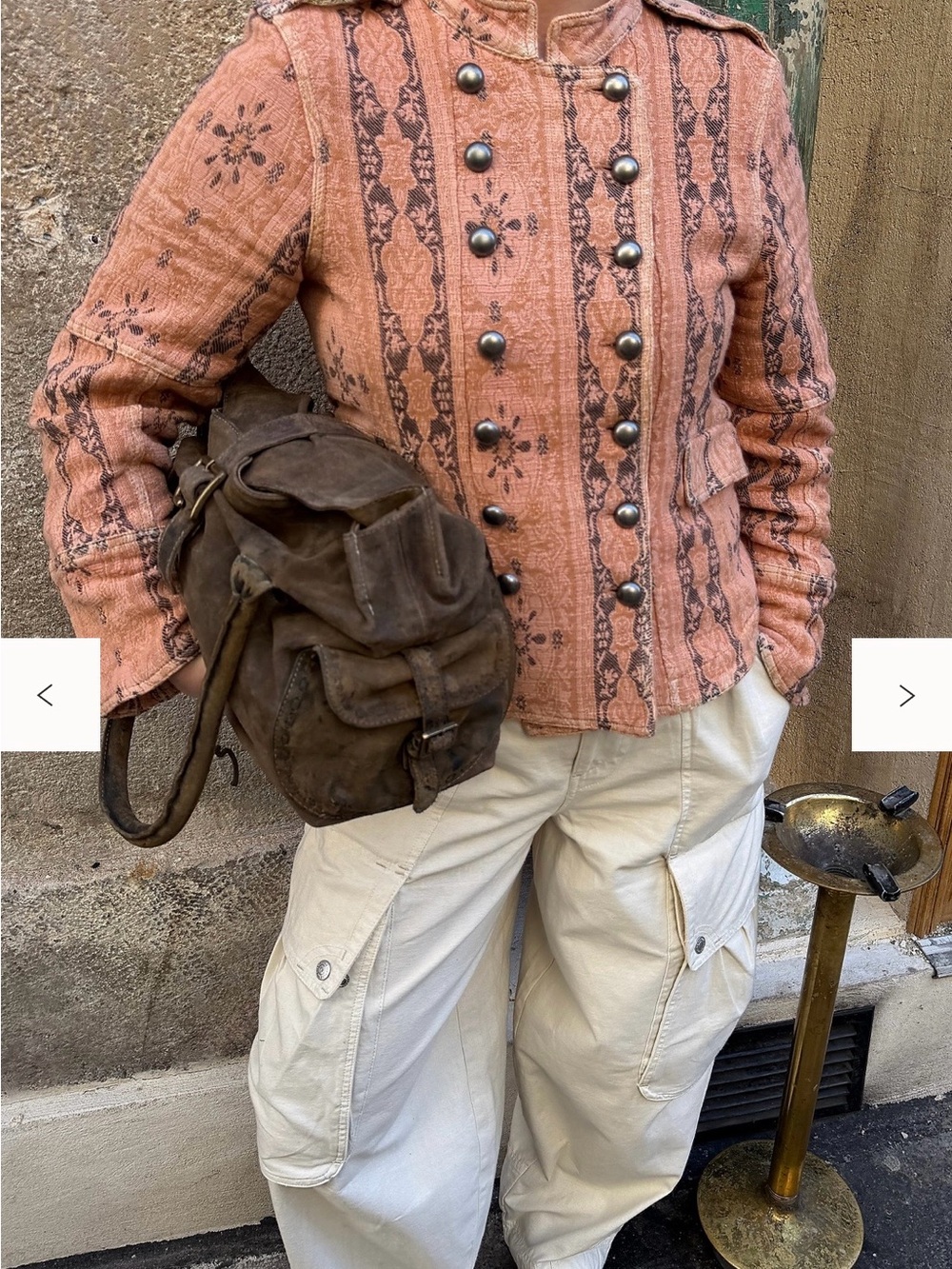 Free People Lotty Jacquard Jacket in the "Rose Smoke Size S